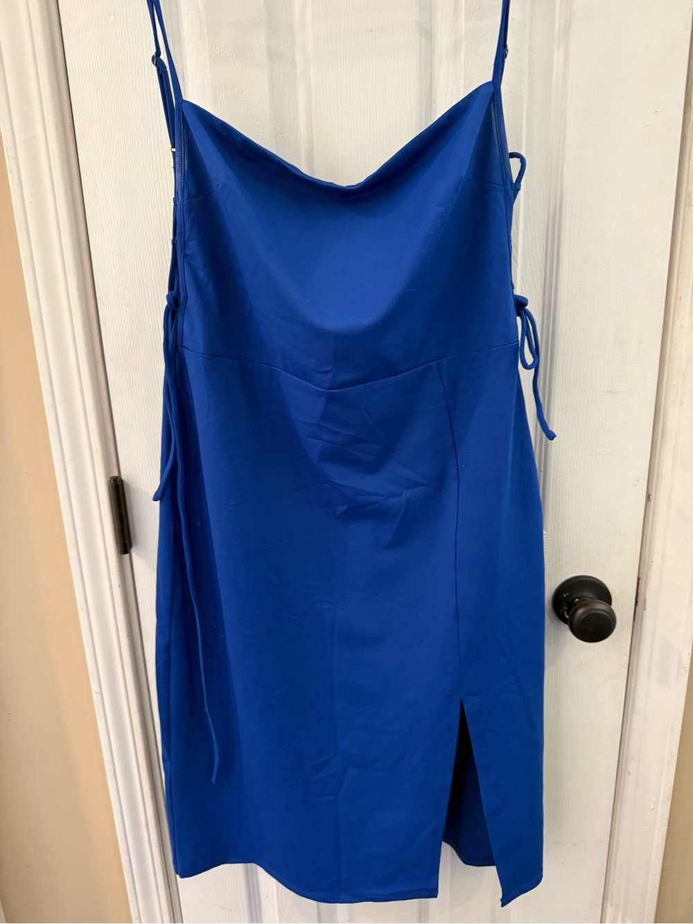 bebe royal blue dress | Dresses | Bebe Cowl Neck Midi Slip 5% Spandex Size AU size-17 Jovani 38746 Long Prom Size:L/XL